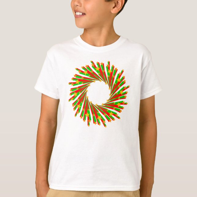 Star Circle Rays coloured I + your backgr. & ideas T-Shirt (Front)