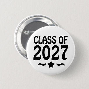 Star Class of 2027 Graduation 6 Cm Round Badge