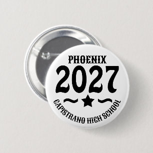 Star Class of 2027 Graduation 6 Cm Round Badge