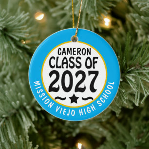 Star Class of 2027 Photo Graduation Ceramic Tree Decoration
