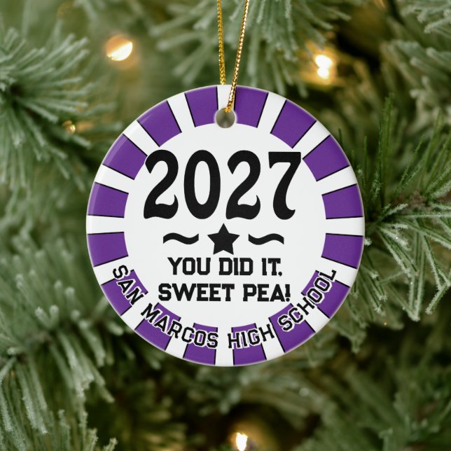 Star Class of 2027 Photo Graduation Ceramic Tree Decoration (Tree)