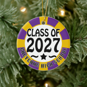 Star Class of 2027 Photo Graduation Ceramic Tree Decoration