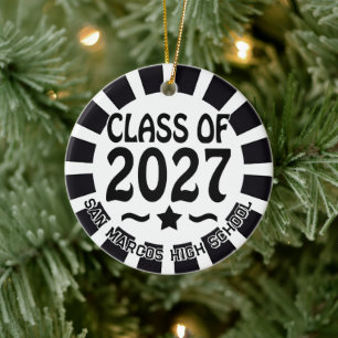 Star Class of 2027 Photo Graduation Ceramic Tree Decoration