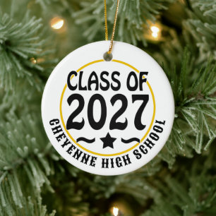 Star Class of 2027 Photo Graduation Ceramic Tree Decoration