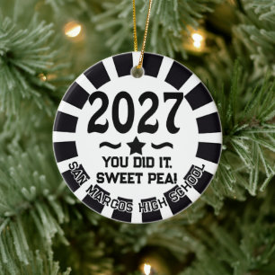 Star Class of 2027 Photo Graduation Ceramic Tree Decoration