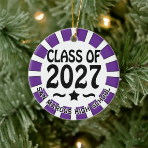 Star Class of 2027 Photo Graduation Ceramic Tree Decoration