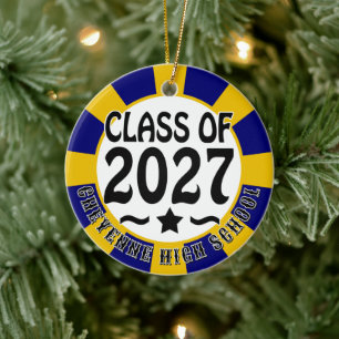 Star Class of 2027 Photo Graduation Ceramic Tree Decoration