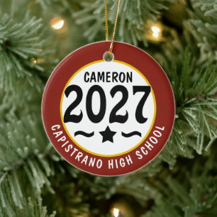 Star Class of 2027 Photo Graduation Ceramic Tree Decoration
