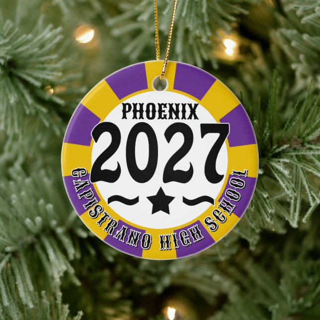 Star Class of 2027 Photo Graduation Ceramic Tree Decoration (Tree)