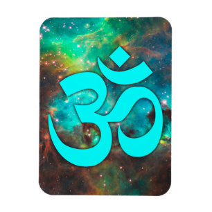 Star Cluster Aqua Om Symbol Magnet