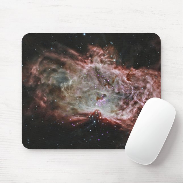 Star Clusters In The Centre Of The Flame Nebula. Mouse Mat (With Mouse)