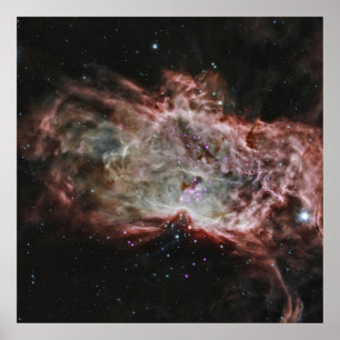 Star Clusters In The Centre Of The Flame Nebula. Poster