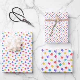 Star Confetti (Bright) Wrapping Paper Sheet