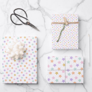 Star Confetti (Pastel) Wrapping Paper Sheet