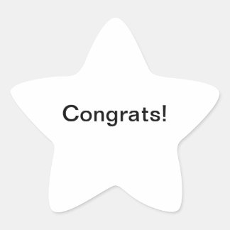 Star & Congrats! Star Sticker