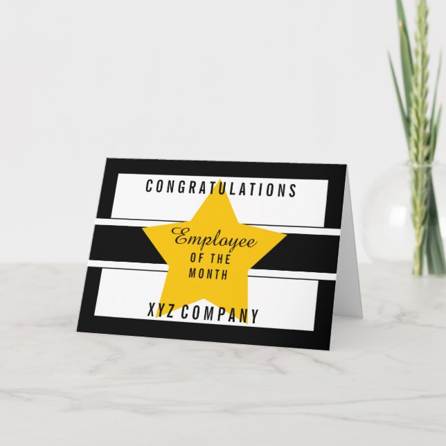 Star Congratulations Employee of the Month | Blank Card (Front)