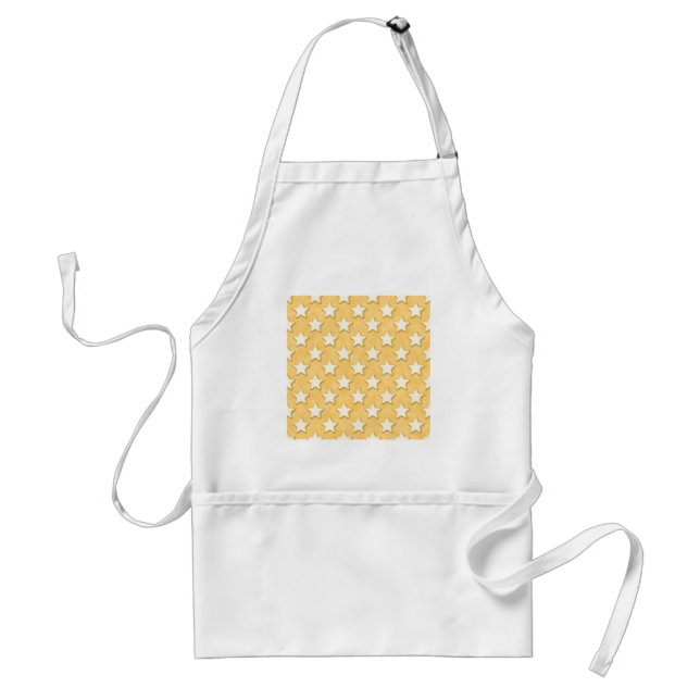 Star Cookies Pattern. Golden Yellow. Standard Apron (Front)