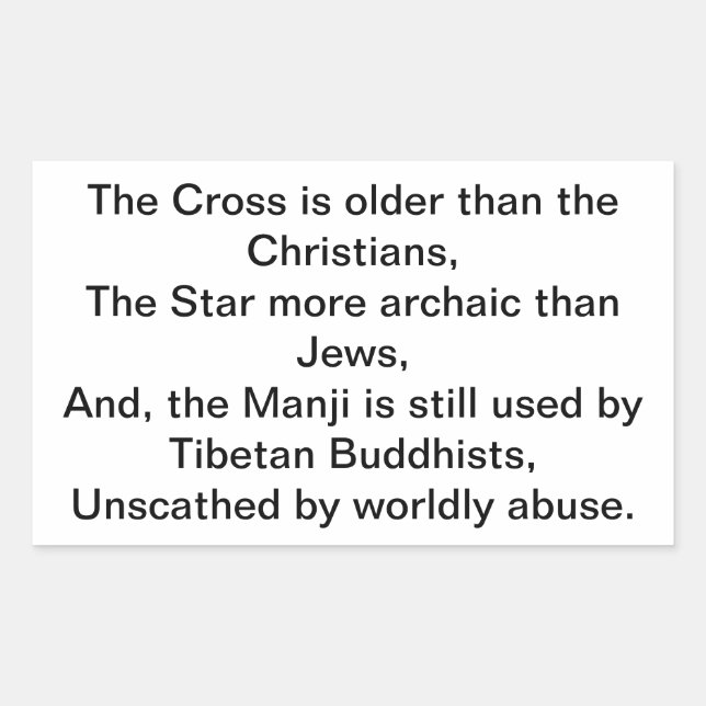 Star Cross Manji Buda Christ Hankamer Artjunkhaus  Rectangular Sticker (Front)