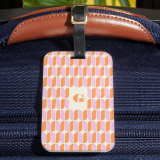Star Crossed Sunset Tiles Monogrammed Luggage Tag