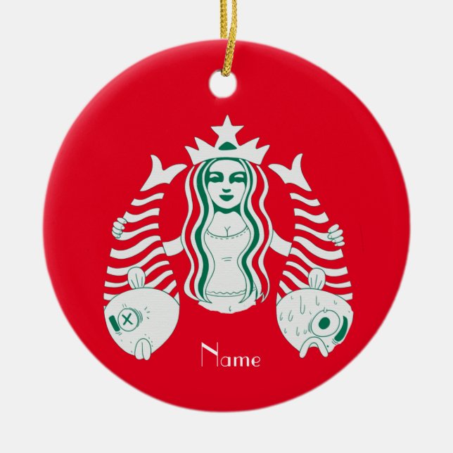 Star-Crown Queen Mermaid Thunder_Cove   Ceramic Tree Decoration (Front)