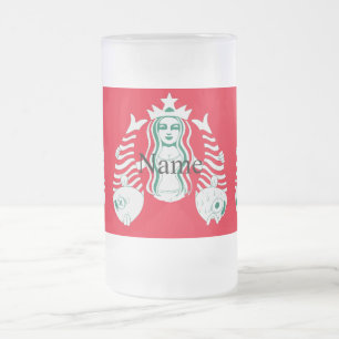 Star-Crown Queen Mermaid Thunder_Cove  Frosted Glass Beer Mug