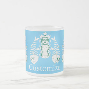 Star-Crown Queen Mermaid Thunder_Cove Frosted Glass Coffee Mug