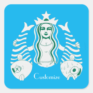 Star-Crown Queen Mermaid Thunder_Cove Square Sticker