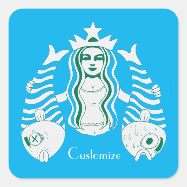 Star-Crown Queen Mermaid Thunder_Cove   Square Sticker (Front)
