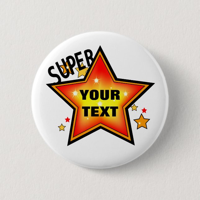 Star Custom Pin Back Button (Front)