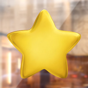 Star Custom Premium 3D Blank Award Medal Yellow Window Cling