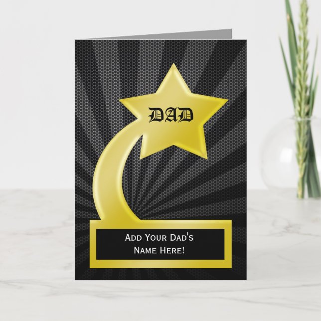Star Dad Trophy Award, Father's Day Card (Front)