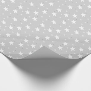 Star design Silver Christmas wrapping paper