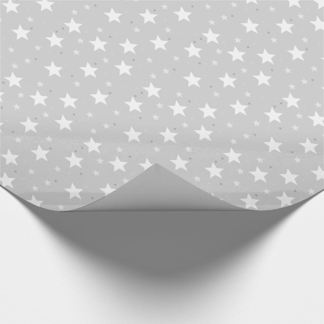 Star design Silver Christmas wrapping paper (Corner)