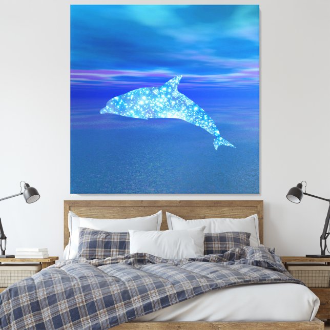 Star Dolphin Canvas Print (Insitu(Bedroom))