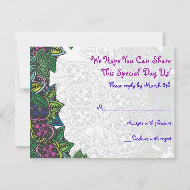 Star & Dragonfly Bar Bat Mitzvah Invitation REPLY (Front)