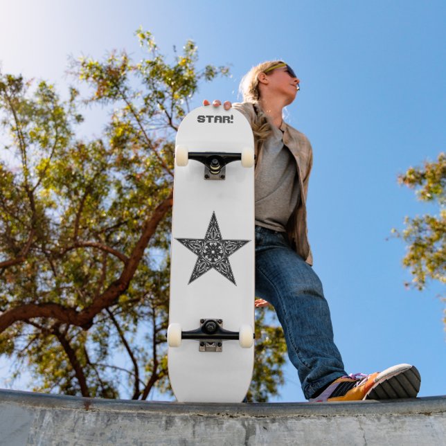 Star drawing, vintage illustration skateboard (Outdoor 1)