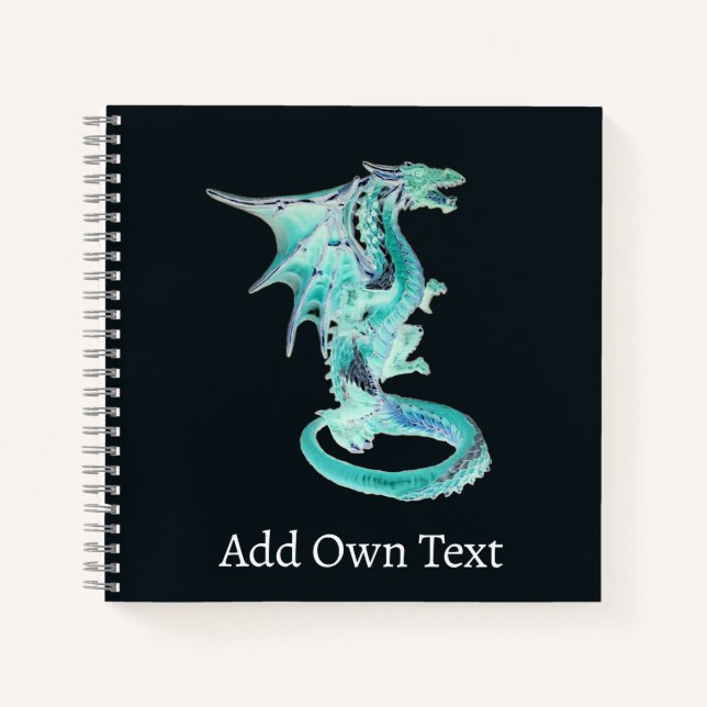 Star Drift Blue Dragon Cover Magical Airborne Art Notebook (Front)