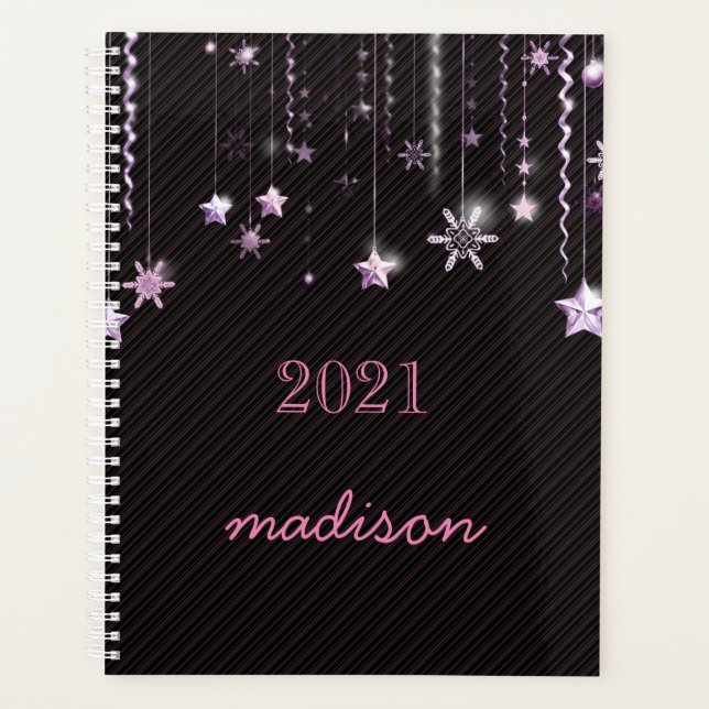 Star dripping glam girly luxury 2021 planner (Front)