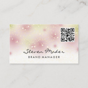 Star Dust Cursive Font   QR Code Business Card