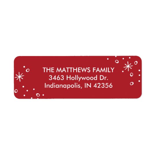 Star dust Holiday Return Address Label