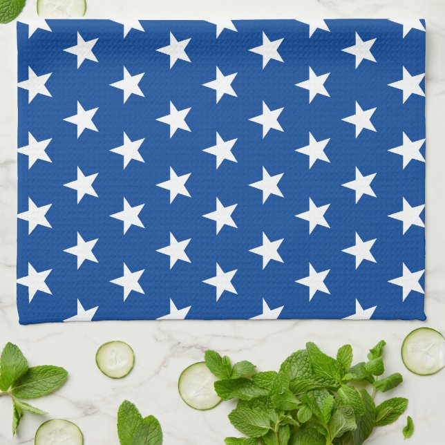 Star Editable Background Colour Kitchen Towels (Folded)