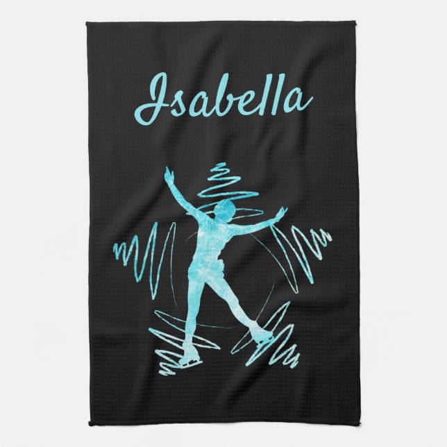 Star Figure Skating Towel blade black frozen blue (Vertical)