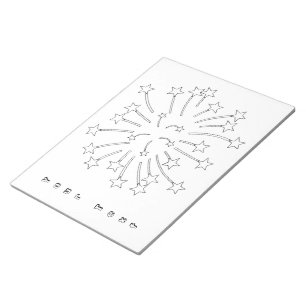 Star Fireworks Outline Colouring Your Text Notepad