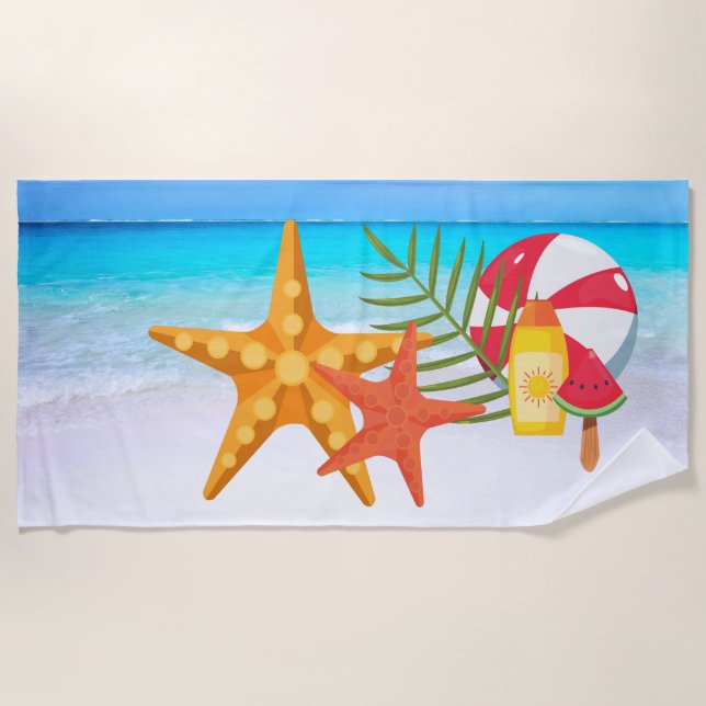 Star fish Beach Towel (Front)