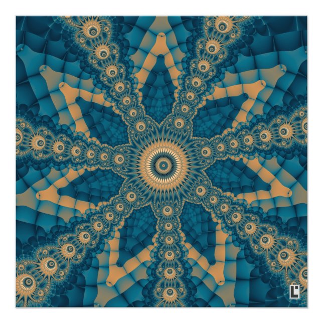 Star flower fractal photo print (Front)