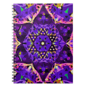 Star Flower Mandala in Purple Notebook