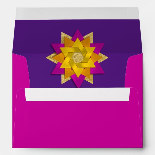 Star Flower Pink Orange Yellow Purple Envelopes (Back (Bottom))