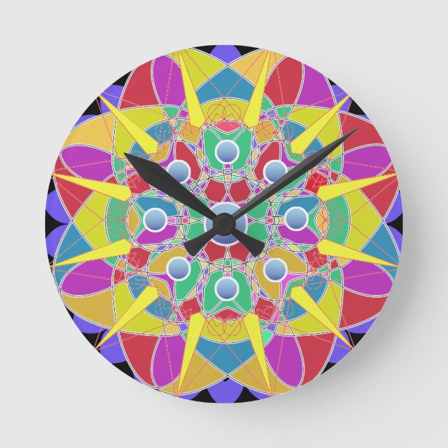 Star Flower Round Clock (Front)