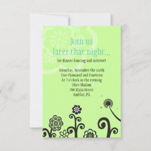 STAR FLOWERS Bat Mitzvah Reception Party Card