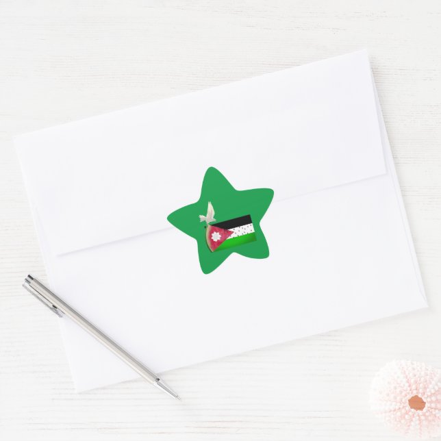 Star Free Palestine Heart  Star Sticker (Envelope)